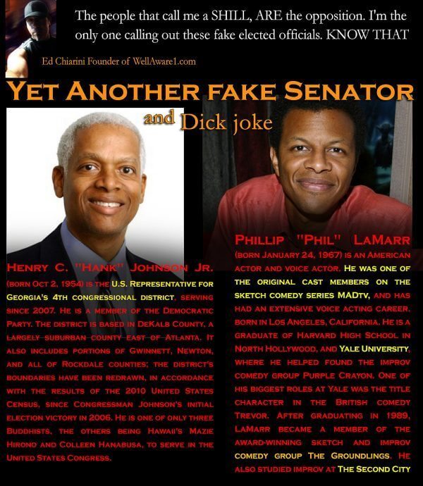 Philip Lamarr a.k.a. Henry C Hank Johnson, Junior, a senator and also a Dick joke