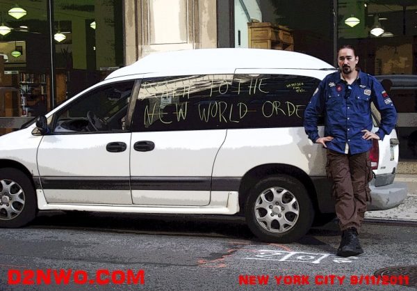 Harry link standing beside his car at the occupied protest in New York- Copy